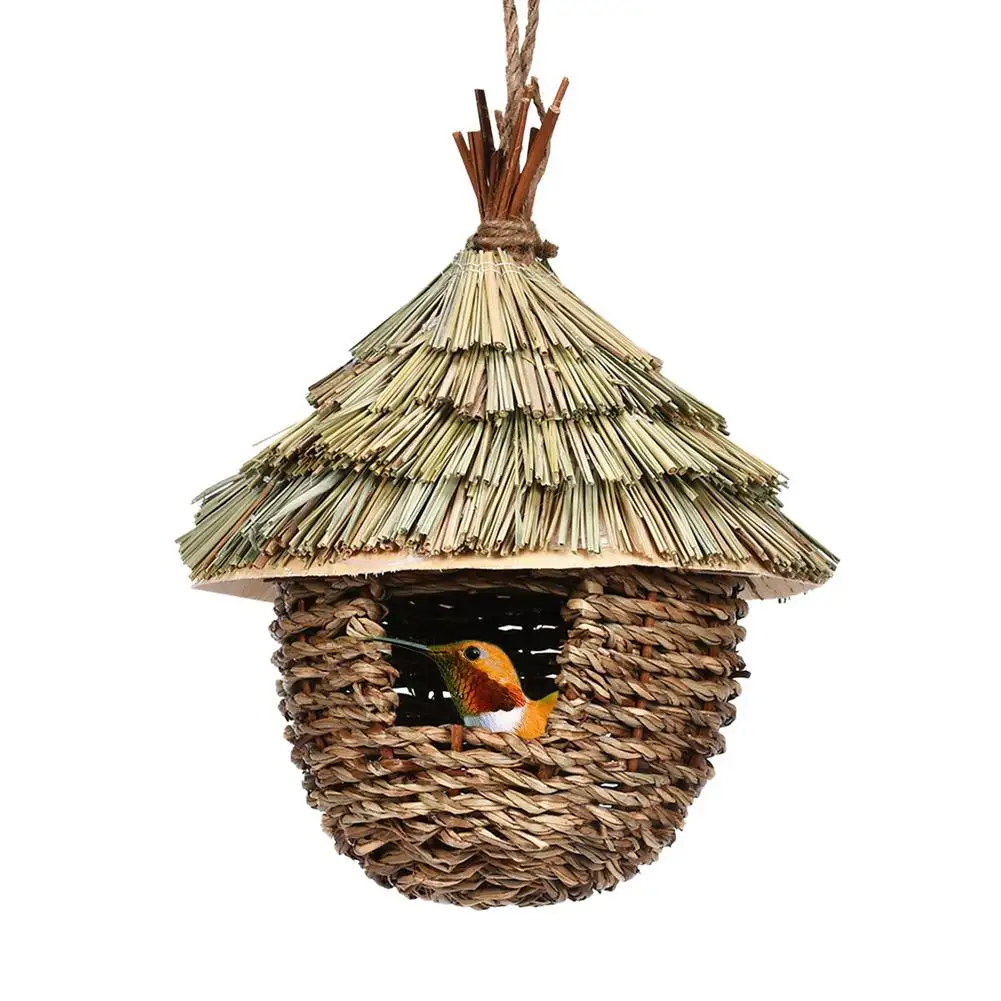 Casetas de hierba colgantes para pájaros, casa de nido de colibrí decorativa encantadora para Patio, decoración césped _ - AliExpress Mobile