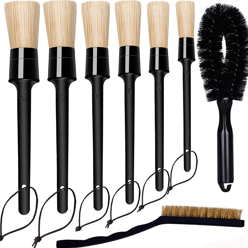 

6 Pack Car Detailing Brush Set Detail Brush For Cleaning Car Automotive Vehicles Wheels Engine Console Dashboard