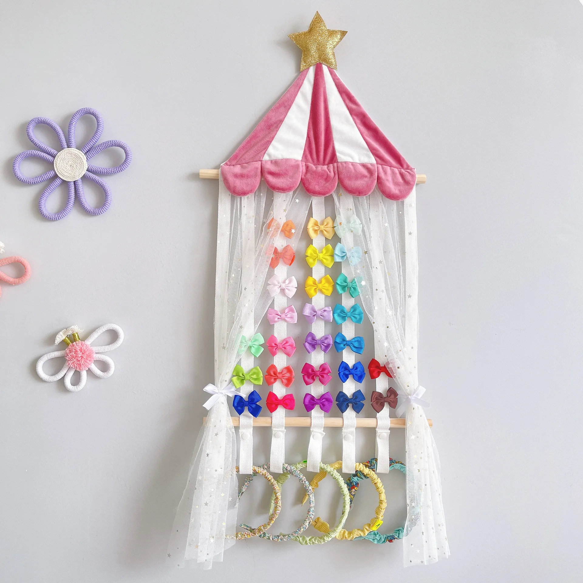 Headband Holder Hair Accessories Organizer Game Tent Girl Baby Headband Accessories Storage Wall Hanging Decoration Girl Room