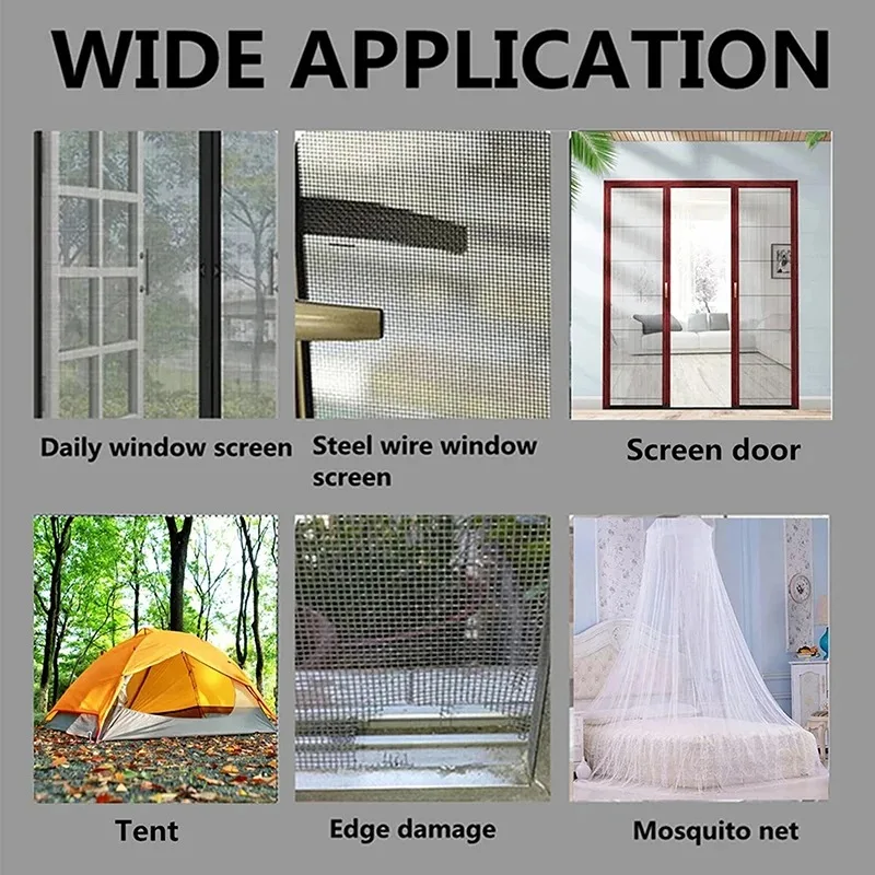Window Screen Tape 5/10cm Width Self-Adhesive Window Mosquito Net Repair Patch Anti-Insect Fly Mesh Broken Holes Tape