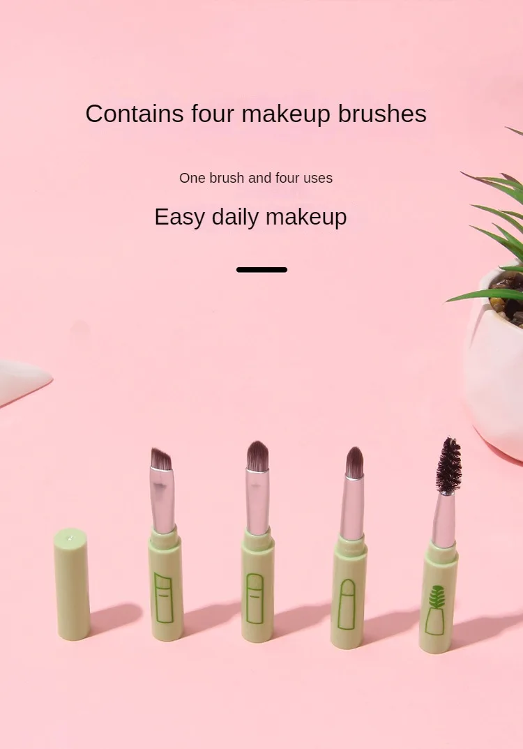 Description Picture 4 of item4 IN 1 Multifunctional Makeup Brushes Set Makeup Gadget Detachable Lip Eyeshadow Brush Sponge Eyeshadow Brush for Home Travel