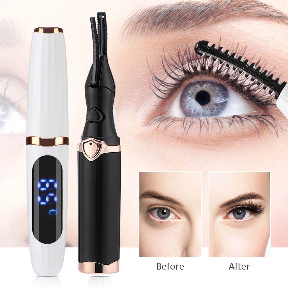 Electric Heated Eyelash Curler USB Rechargeable Eyelashes Curler Quick Heating Natural Eyelash Long Lasting Makeup eyelash curler