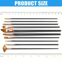 12 шт., набор кистей с нейлоновой щетиной, плоские кисти, акварельные масляные краски для художников, любителей и акриловых картин, тканевые кисти — изображение 4