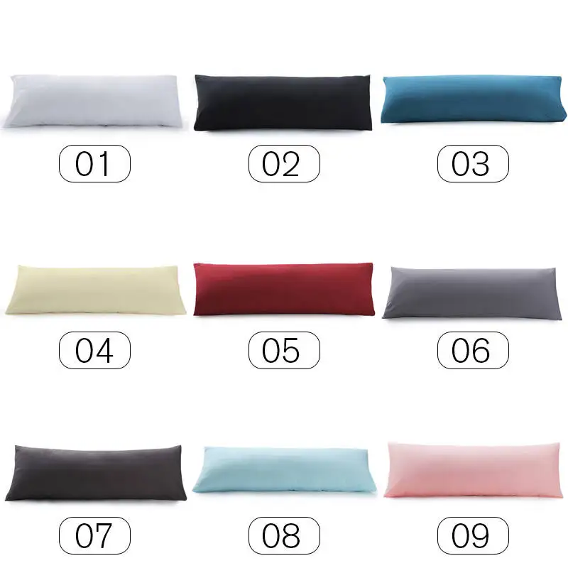 51*137cm Long Body Pillowcase Ultra Soft Cotton Pillow Case Solid Color Long Lovers Wedding Pillowcases Decorative Throw Pillow 3