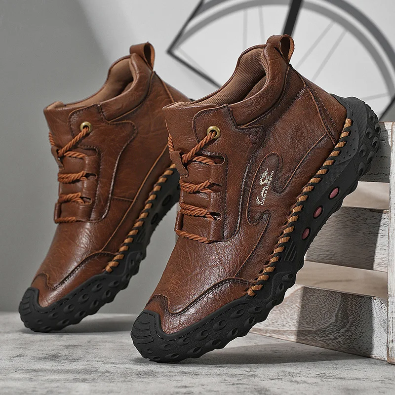 Chaussures De Loisirs Légères Pour Homme Linwan - Style Randonnée, Toile Beige