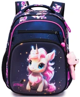 Orthopedic Waterproof Backpack For School Girls Cartoon Unicorn Shoulder Bags Children Bookbag Primary School Grade One Backpack 2