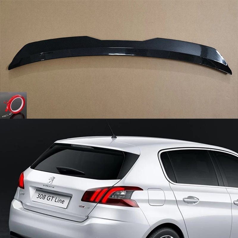 

For Peugeot 308 2014--2018 Year Roof Spoiler Rear Wing Body Kit Accessories ABS Plastic SUV Hatchback Universal Gloss Black