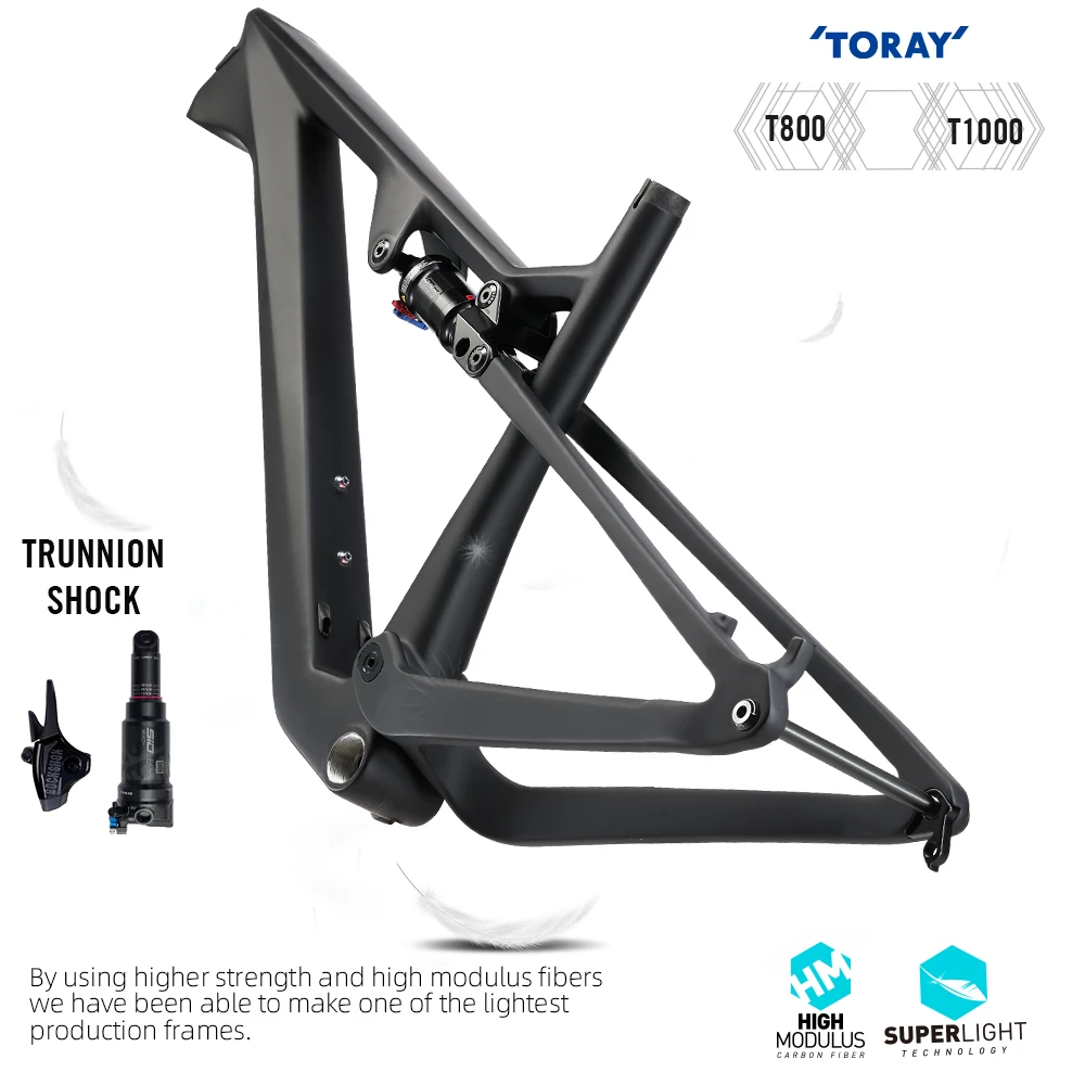 2024 LEXON 산악 자전거 프레임 XC 자전거 프레임 탄소 MTB 자전거 풀 서스펜션 29 부스트 프레임 XC ROCKSHOX Trunnion ShocK 부품