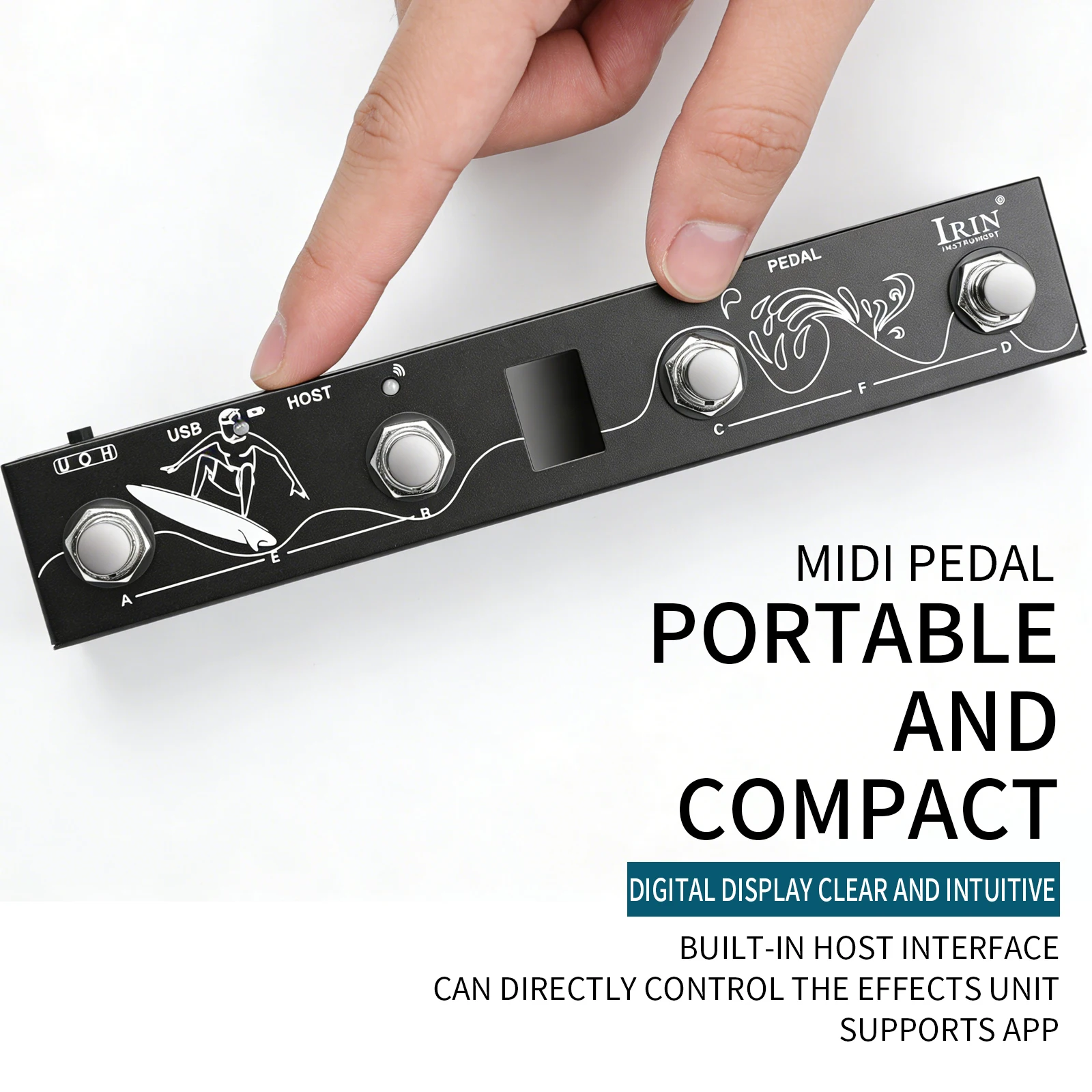 IRIN CHOCOLATE plus Wireless Bluetooth MIDI Pedal Controller Portable Footswitch with App Control Compatible with Windows