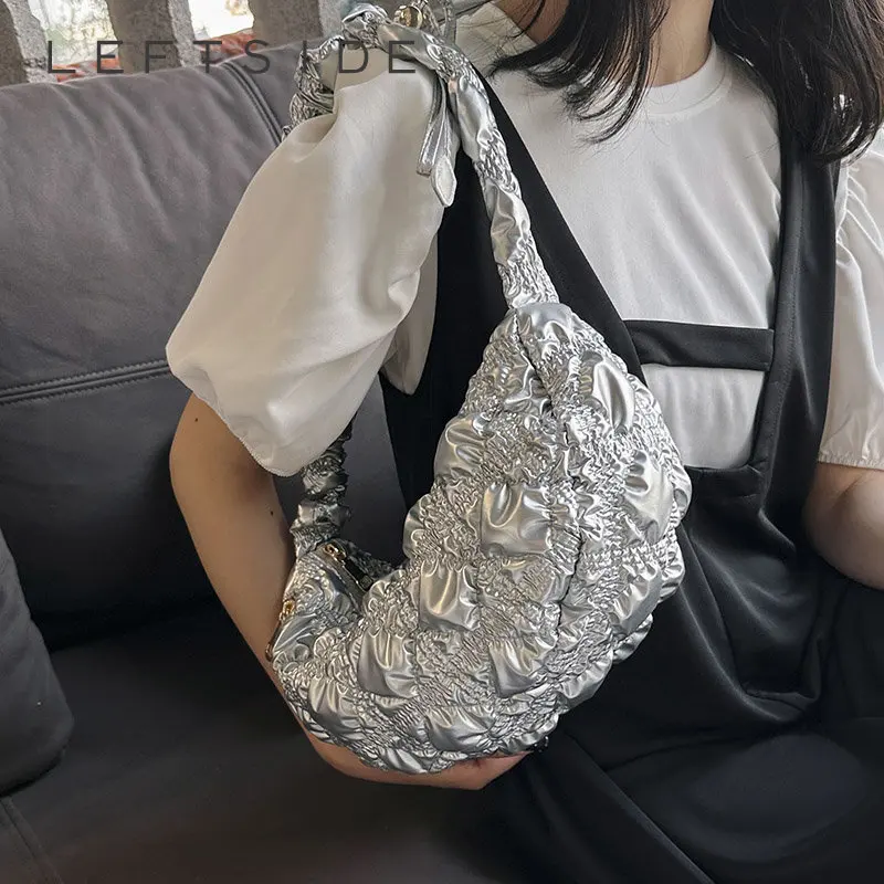 Folded Cloud Bag New Foreign Trade Style, Trendy Silver Handbag main image 0