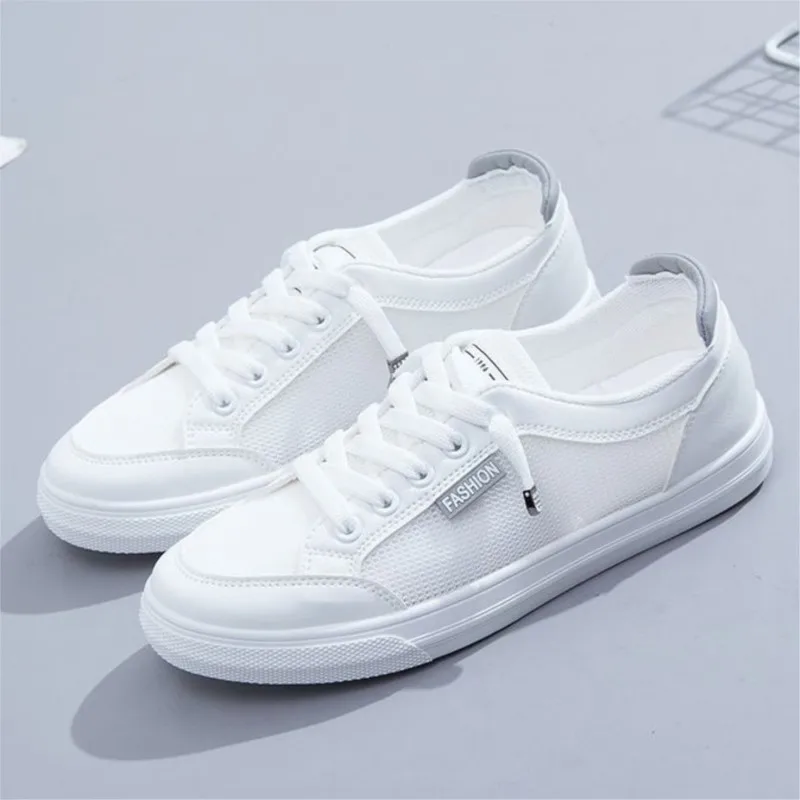 New Moccasins Woman Summer Loafers White Flat Rubber Sole Vulcanize Sports Flat Shoes Female Pu Leather Sneakers 6505