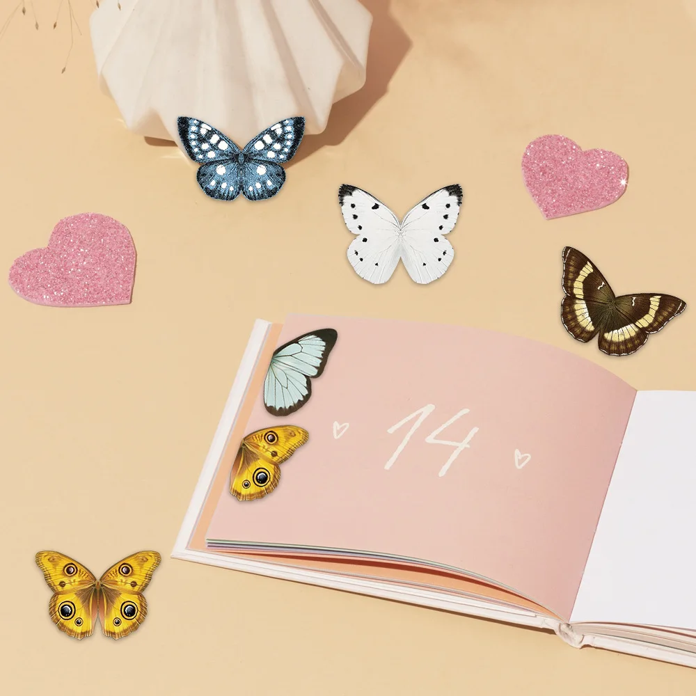 5PCS Vintage Butterfly Art Magnetic Folding Bookmark Book Marking Page Clip DIY Student Stationery Creative Gifts
