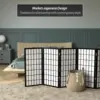 3 Ft. Short Window Pane Shoji Screen - Black - 6 Panels 2