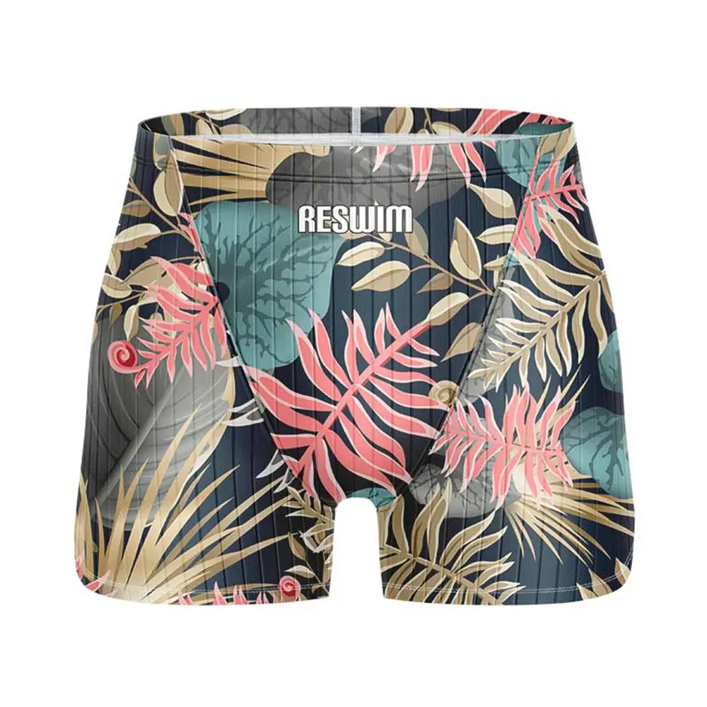 Men's Jammer Swimwear Swimming Trunks Beach Tights Shorts Summer Quick Dry Printing Swimsuit Diving Surf GYM Training Pants