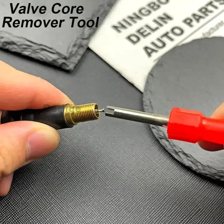 Car Bike Bicycle Motorcycle Tire Repair Tool Slotted Handle Valve Stem Core Remover Screwdriver RemovalTool Automotive Accessory