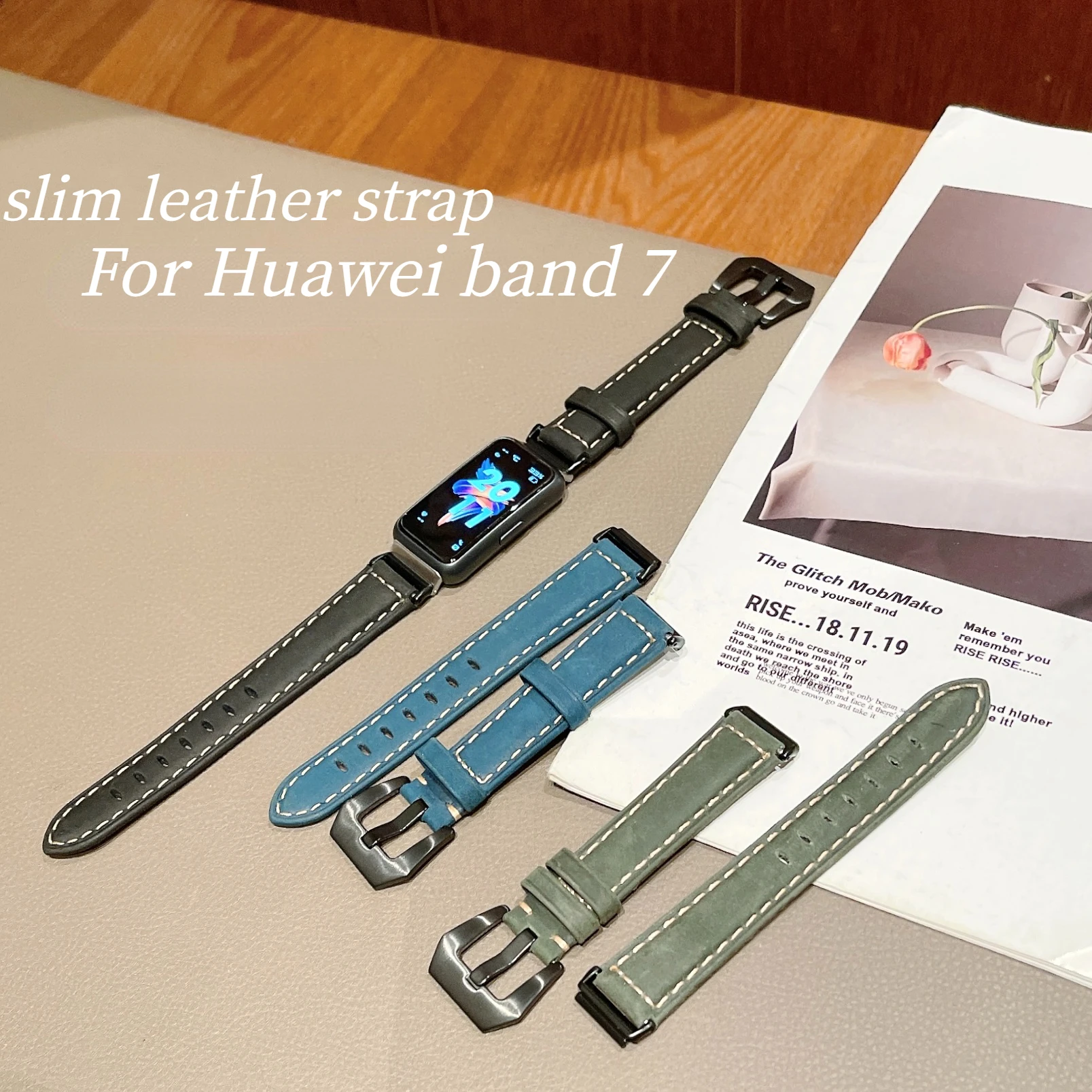 slim Leather Strap For Huawei Watch Band 7 Smart Watch Sport Replacement Bracelet Wristband For Huawei band 7 Correa Accessories