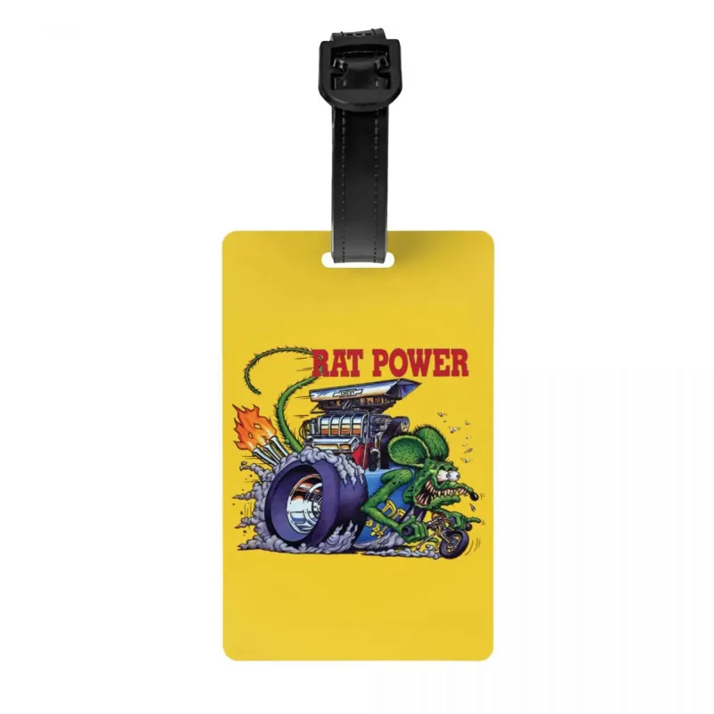 

Custom Anime Cartoon Rat Fink Luggage Tag Privacy Protection Baggage Tags Travel Bag Labels Suitcase