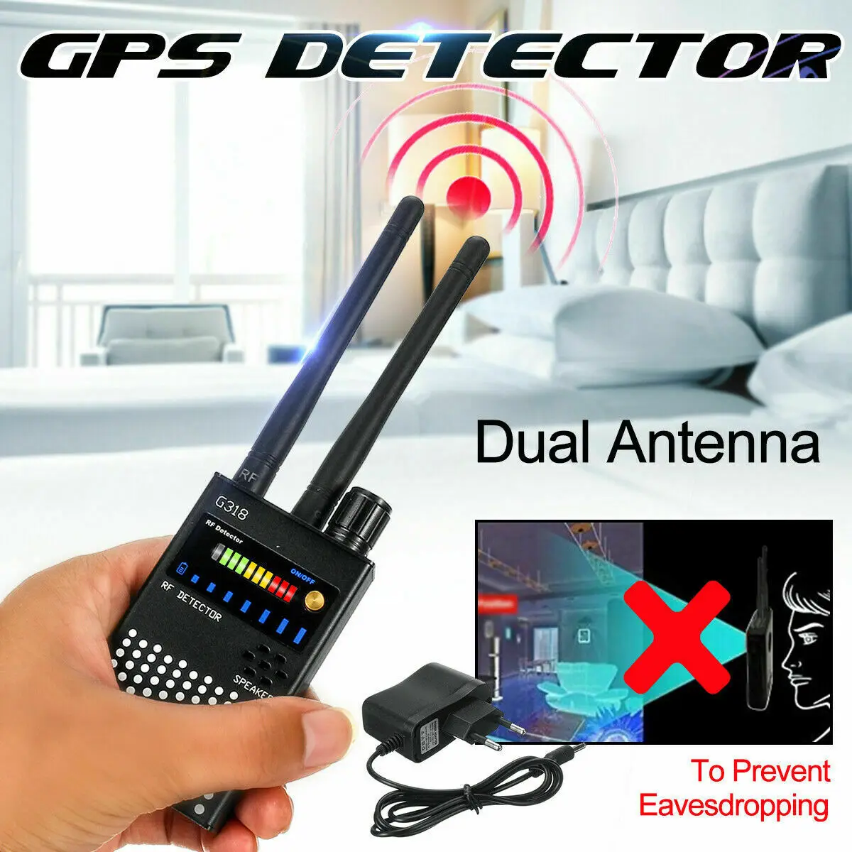 

Anti-Spy RF Detector GSM Bug Wifi Hidden Camera Device Privacy Protection GPS Tracker security-protectionDetector