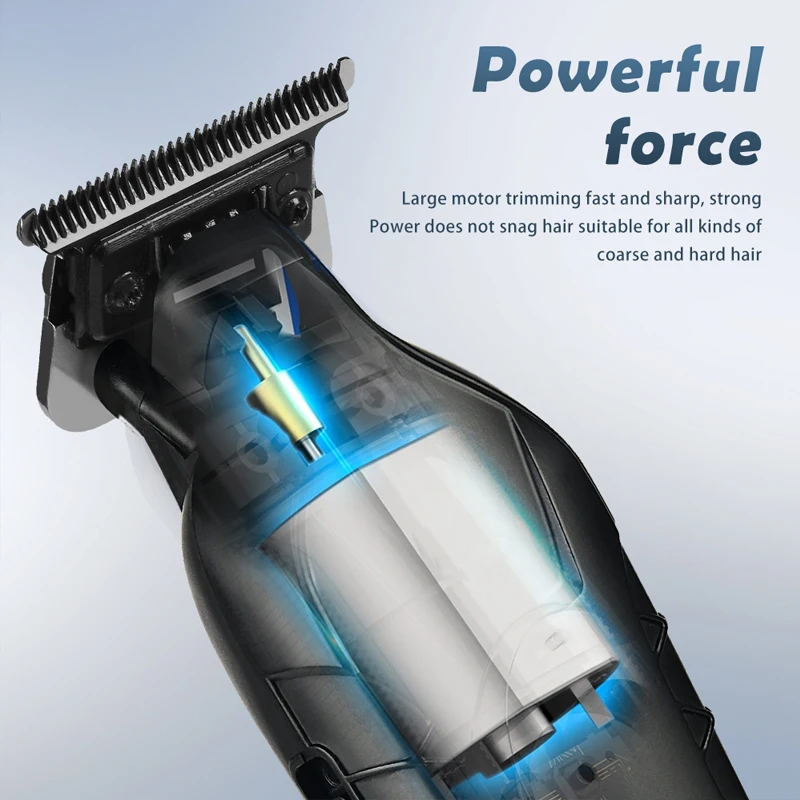 WAIKIL professional men's electric hair clipper oil head electric push shear carving shear USB rechargeable cordless trimmer 4