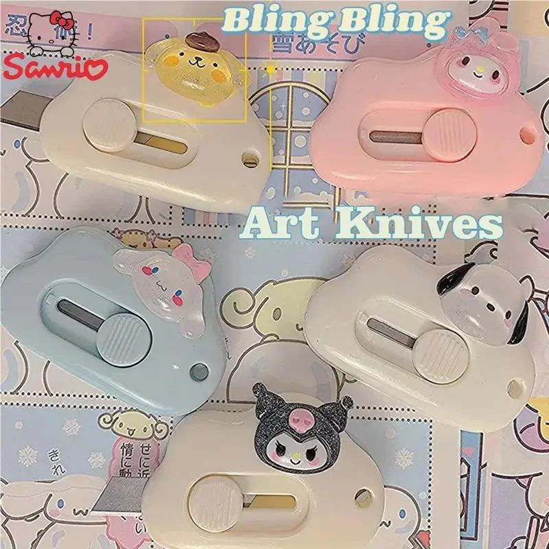 

Sanrio Utility Knifes Melody Cinnamoroll Cutting Paper Blade Pochacco Kuromi Paper Cutters Tool Cute Portable Office Stationery