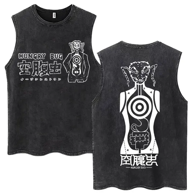 Anime Dorohedoro Kaiman Vintage Washed Tank Tops Harajuku Manga Sleeveless T Shirt Men Women Fashion Casual Cotton Loose T-shirt 2 Anime Dorohedoro Kaiman Vintage Washed Tank Tops Harajuku Manga Sleeveless T Shirt Men Women Fashion Casual Cotton Loose T-shirt 2