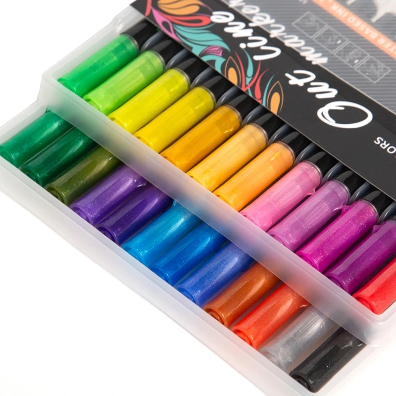 

Double Line Outline Pens 12/24 Colors Glitter Markers for Kid Adult DIY Painting Art Card Making U4LD