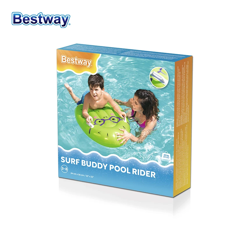 Bestway 42049 Green Surf Buddy Pool Rider with Handle Inflatable Surfboard Beach Floater
