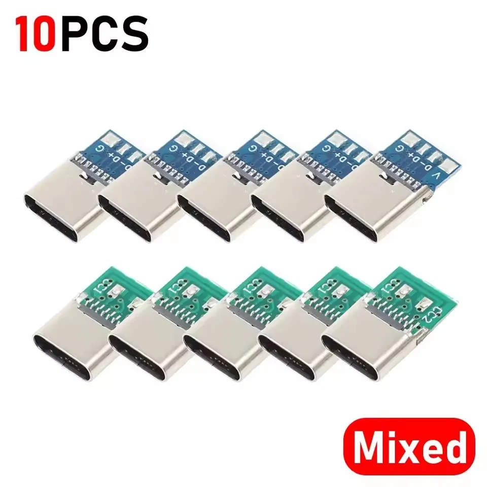 USB Type-C Female Plug Socket Connector with PCB Board