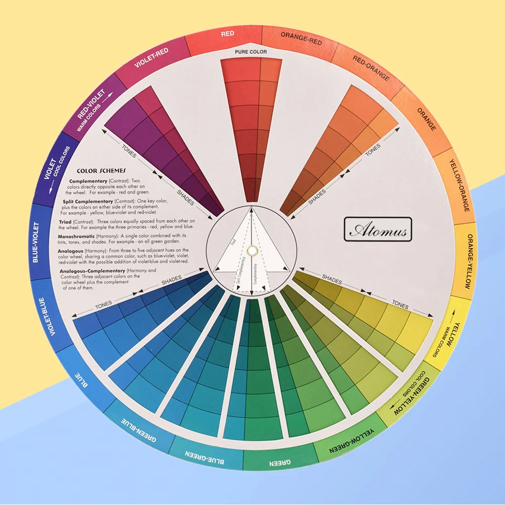Ruota Colori 2 Pezzi 23,3 Cm + 14 Cm Per Tatuatori, Pittura E Design - Guida Alla Miscelazione Dei Colori Con Rivestimento AntiUV