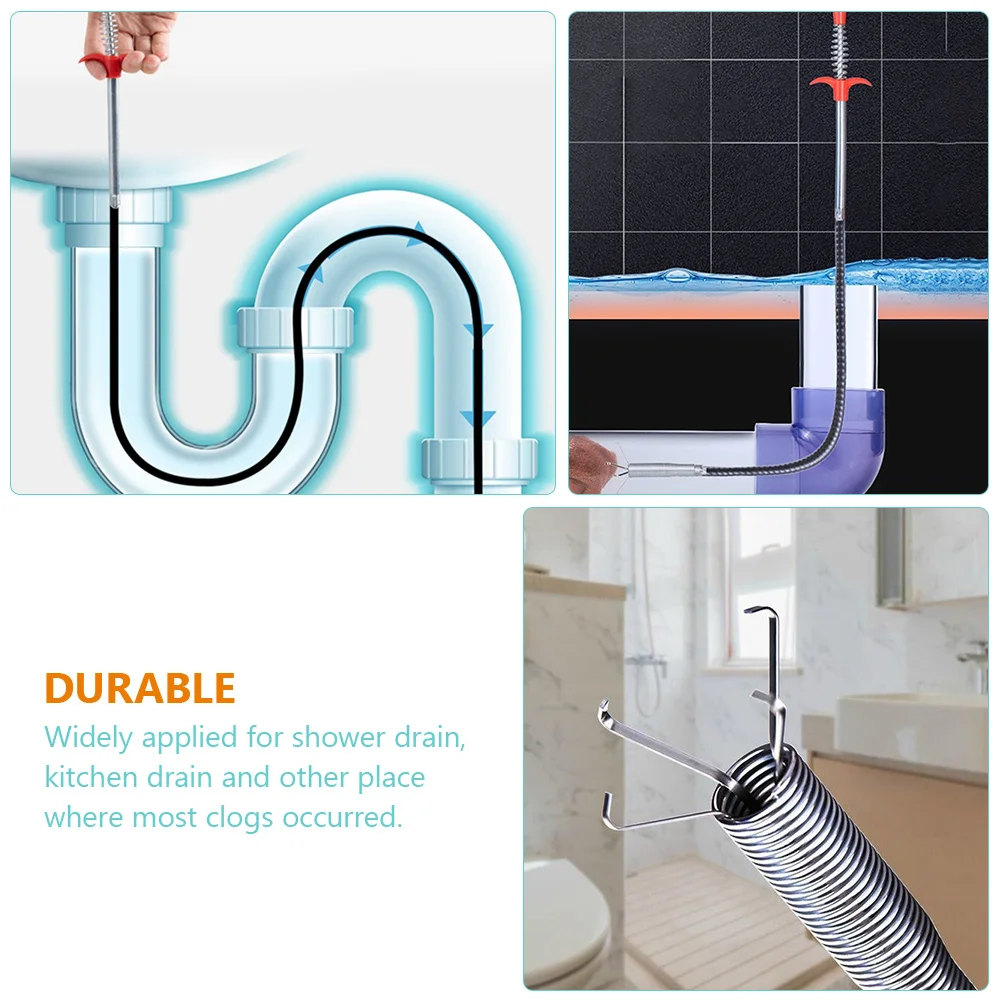 Pipe Picker Durable Pipeline Dredge Tools Drain Cleaner Bendable Hose Clip Hook Clog Remover Washbasin Claw Hair Grabbers 5