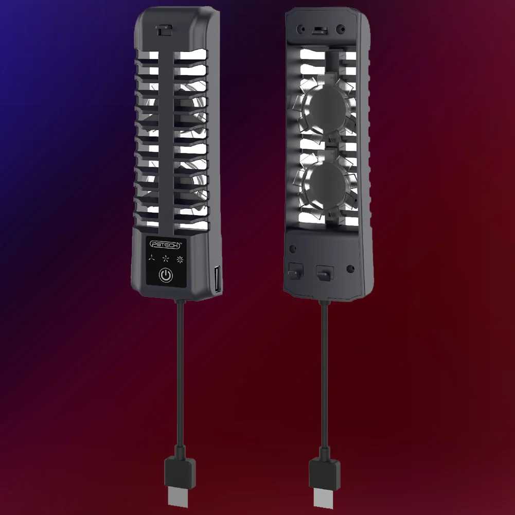 선풍기 LED 조명 게임 콘솔 후면 냉각 선풍기, 저소음 쿨러 선풍기, PS5 슬림 디스크 및 디지털 에디션용 3 단계 USB 2.0 포트