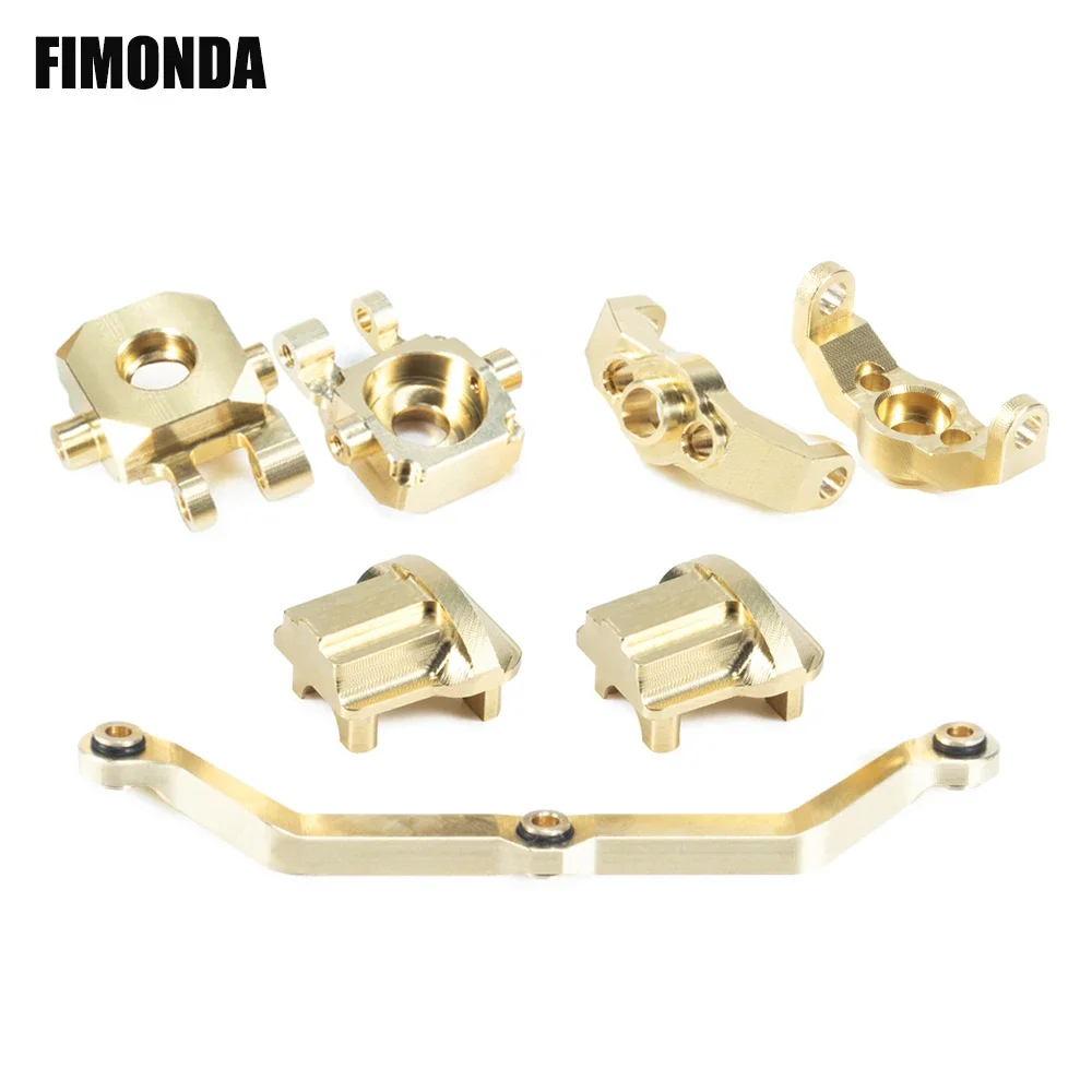 Trx4M Upgrade Brass Weights Axle Diff Cover Link Steering Knuckle Caster Blocks Per 1/18 Rc Crawler Car Trx-4M Bronco Defender