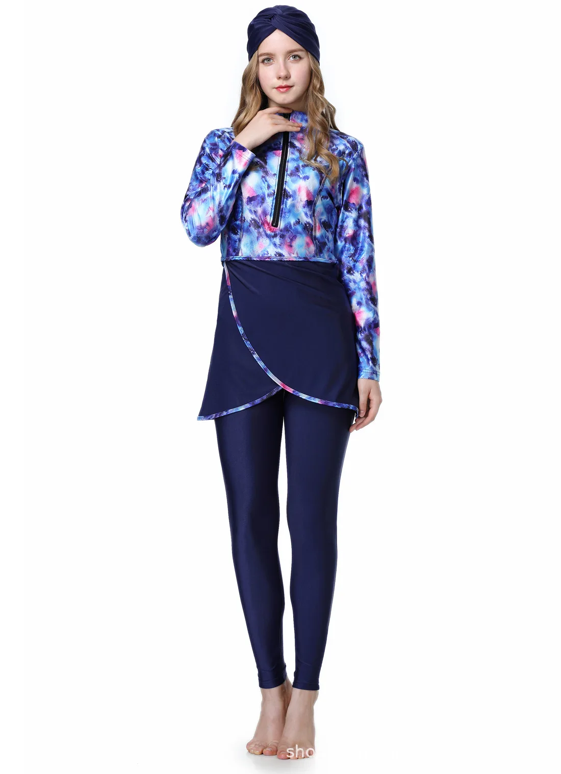 Muslim Women's Swimsuits Set for Islamic Women Surfing Beach Burkini Femme With Pareo Musulmane 2023 Burkini Met Hijab Abaya