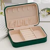 Boîte de rangement portable pour bijoux, organiseur de voyage, étui à bijoux en cuir, rangement pour boucles d'oreilles, colliers, bagues, présentoir à bijoux