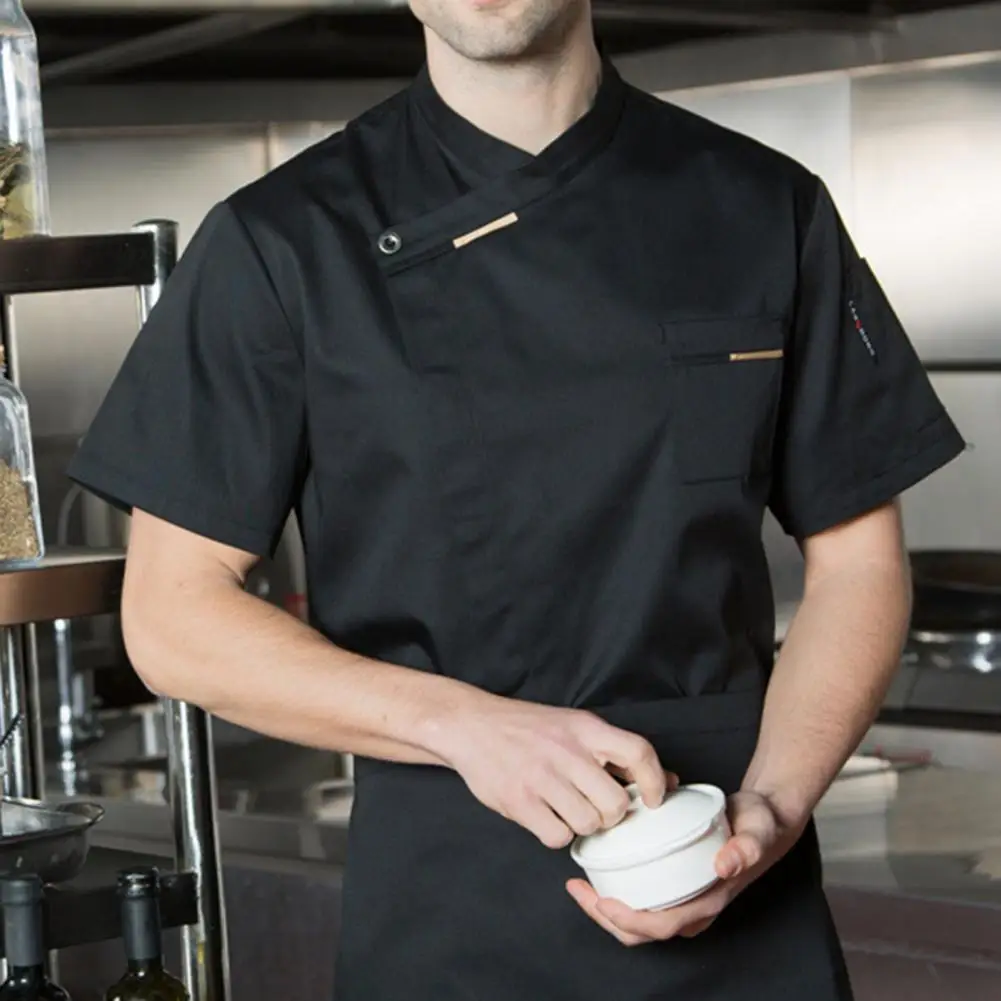 Chef Uniform Unisex Kitchen Bakery Catering work Cook Short Sleeve shirt Breathable Chef Jacket Bakery Tops chef uniform