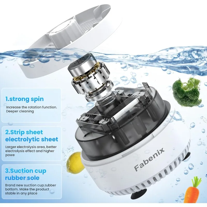 Fruit and Vegetable Washing Machine. Rotatable Fruit and Vegetable Purifier. The Fruit Cleaner Device Automatically Turns on in 4