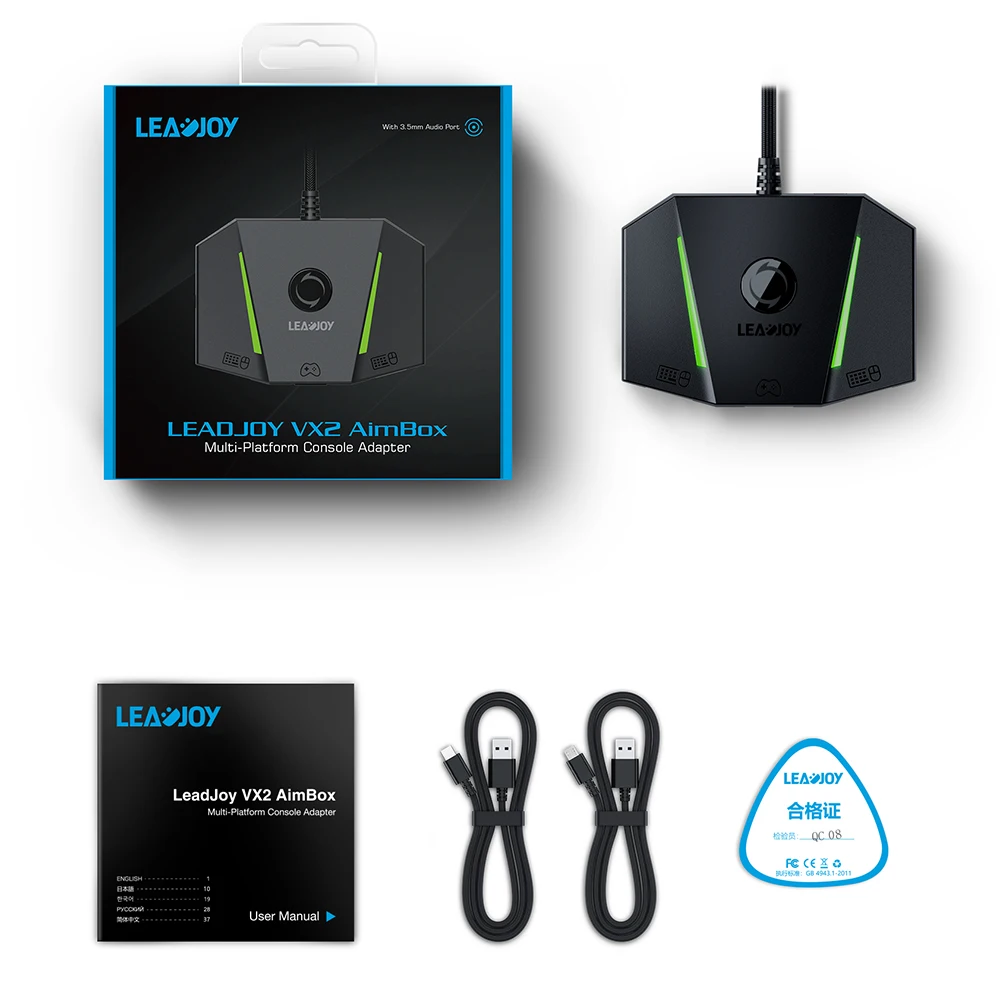 LEADJOY VX2 AimBox Multi-Input Adapter Converter for Xbox Series X/S, Xbox One, PlayStation 4, PS4, Switch, PC Usb Charger Adapter Usb Multiport Adapter Mouse And Keyboard Converter Adapter