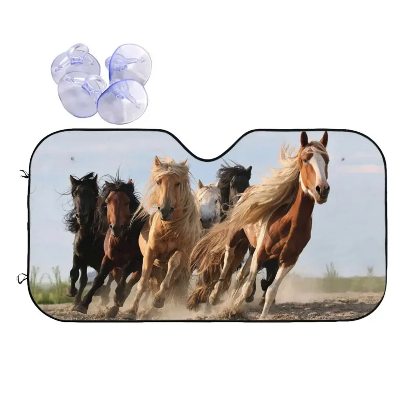 Parabrezza Parasole Pieghevole Da Corsa Di Cavalli 76X140Cm Galoppo Animal Lovers Foils Parasole Visiera Protezione Solare