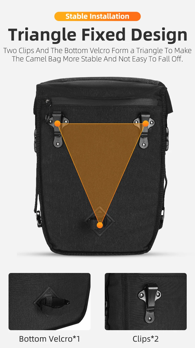 WEST BIKING 17-29L Fahrrad-Gepäcktasche Wasserdichte Rücksitztasche Konvertierbarer Rucksack Pendler-Reisetasche Outdoor-Fahrradzubehör – Detail 8