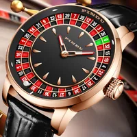 PINDU Design Mechanical Watch NH35 Movement Arabic numerals Rotating Dial Roulette Automatic Watch Diamond Luminous Hands P6616 2