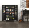 Upgraded Wide & Deep Garage Storage Cabinet, Metal Storage Cabinet w/Pegboards, Wheels, Locking Doors and Adjustable Shelves 6