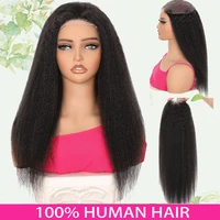 Kinky Straight Human Hair Topper 4x4 Inch Lace Yaki Straight Forehead Hairpiece Free Parting Hair Extensions With Clips