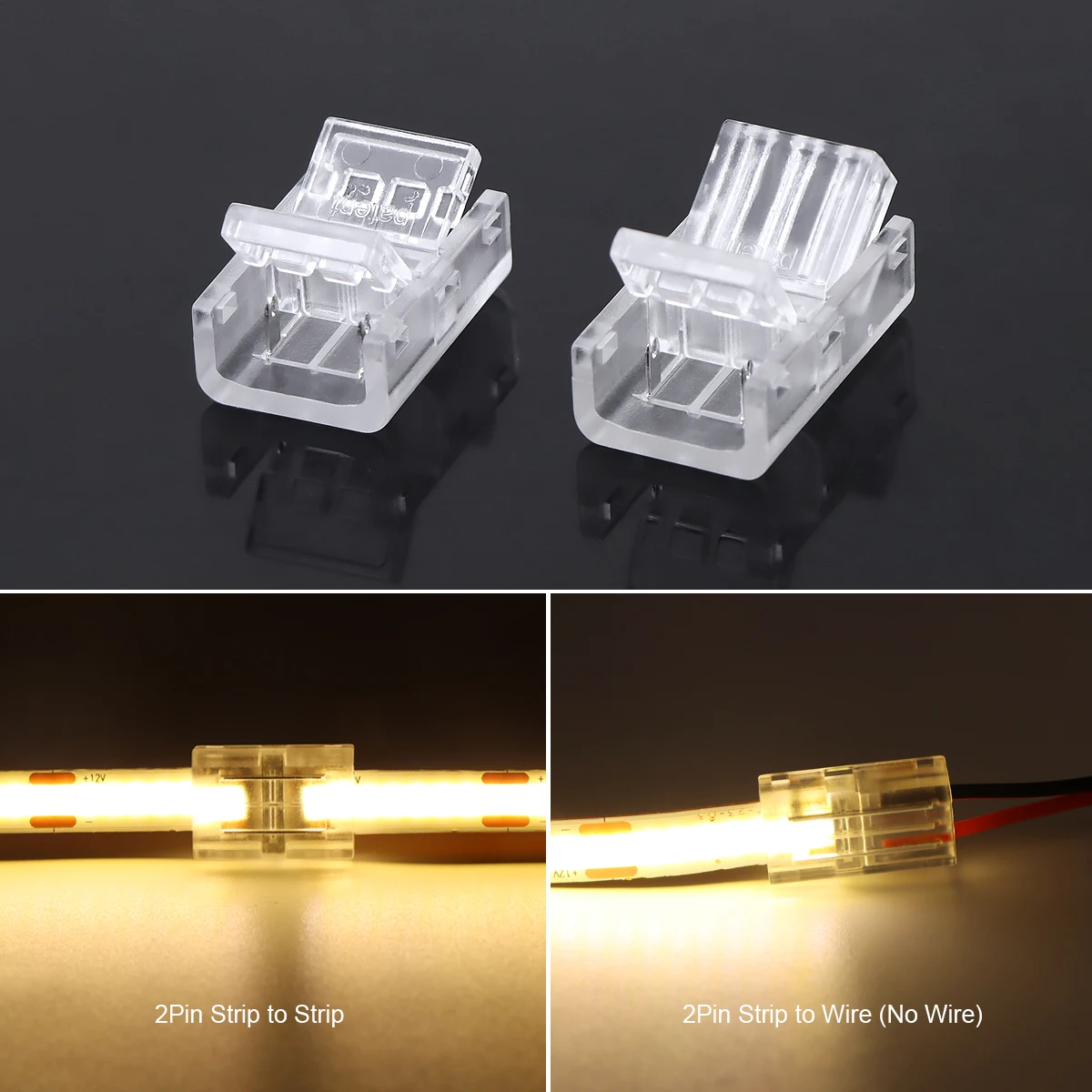Accesorio de tira LED Universal, empalme de corte, conector L /T, tiras LED  SMD/ COB, Clip de fijación de terminales, no impermeable, 5 unids/lote por  paquete