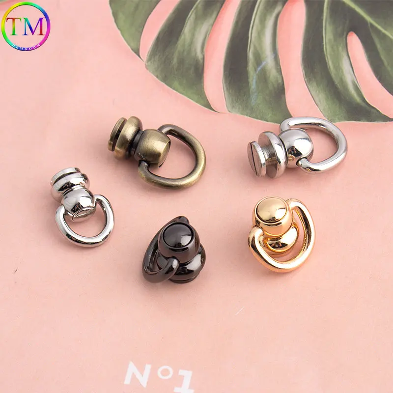 20-100 Pieces Zinc-Alloy Ball Post With O Ring Studs Rivets Nail Durable Rotating N ipple Rivet Diy Clothes Purse Accessories