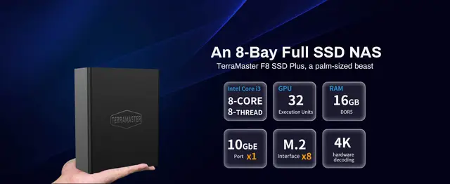 外付けハードディスク・ドライブ TERRAMASTER F8 SSD Plus 8Bay All-SSD NAS Sd0628718da62403fa818da4381f8e