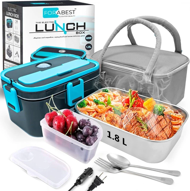 1.8L Electric Lunch Box 60W Food Heated 12V-24V 2-In-1 Portable Food Warmer  Heater for Car/Truck/Home Self Heating Box - AliExpress