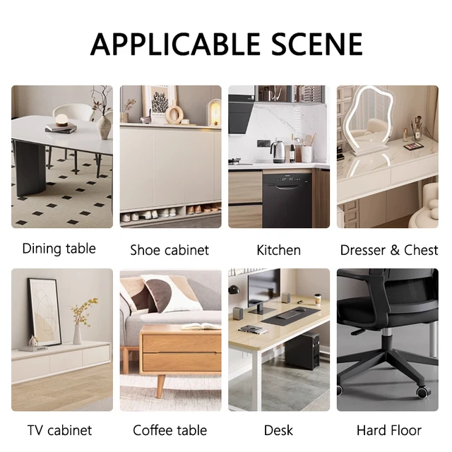 Nappe transparente en PVC, 1 pièce, tapis antidérapant, anti-taches, imperméable, résistant à l'huile, pour salle à manger, bureau, Tables basses 6