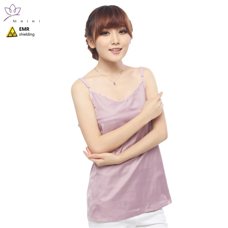 

Genuine electromagnetic radiation protective camisole EMF shielding 50% colored silver fiber minimalist style camisole