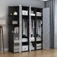 Meuble de maison multifonction en plastique, armoire de chambre à coucher, rangement pliable, armoire à vêtements, cloison de séparation en tissu, livraison gratuite 6
