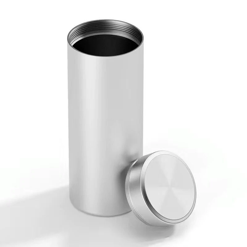 Portable Sealed Jar Travel Moisture-proof Solid Color Nut Candy Food Storage Container Tea Can Metal Box Stainless Steel